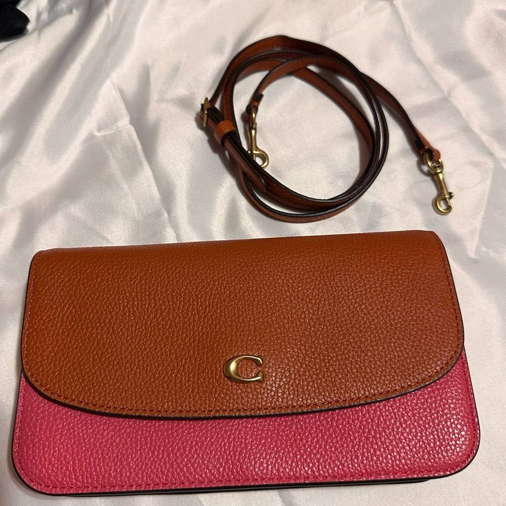Coach colourblock Hayden crossbody bag brass/watermelon multi